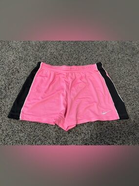 Nike Women’s Pink Athletic Shorts with Black Side Panels